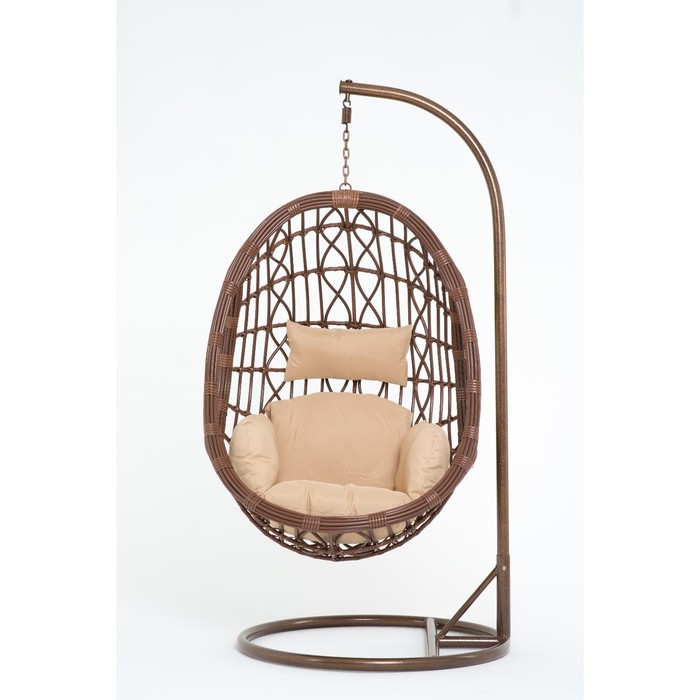Подвесное кресло, с подушкой, искусственный ротанг, цвет коричневый, 44-004-13