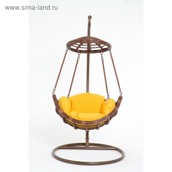 Подвесное кресло, с подушкой, искусственный ротанг, цвет коричневый, 44-004-18 - Фото 1