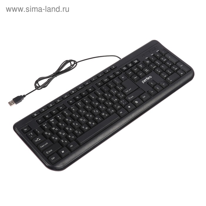 Клавиатура Perfeo PF-004 TEXTER, проводная, мембранная, 104 клавиши, USB, чёрная - Фото 1