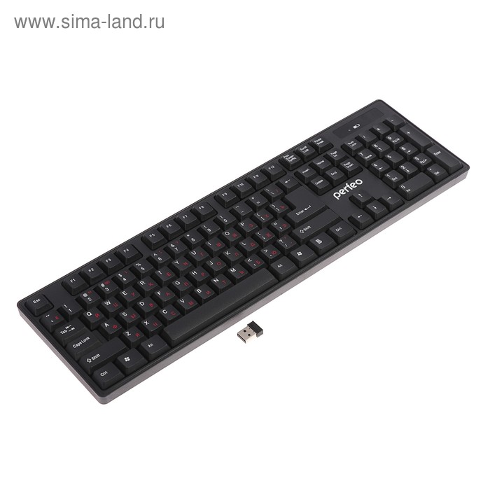 Клавиатура Perfeo CHEAP PF-3903, беспроводная, мембранная, 104 клавиши, USB, чёрная - Фото 1