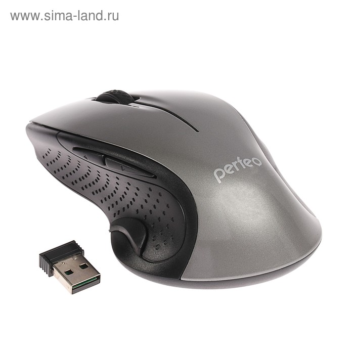 Мышь Perfeo TANGO PF-526-SV, беспроводная, оптическая, 1000 dpi, USB, серебристая - Фото 1