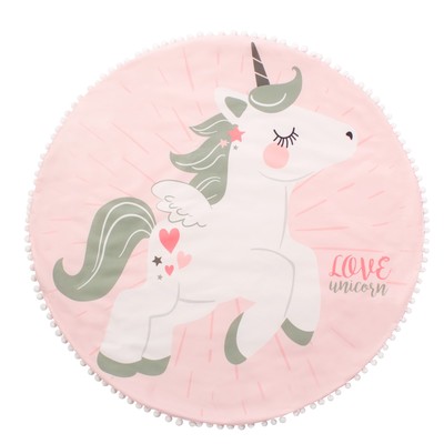 Одеяло-плед "Крошка Я" Единорог 90х90 см, велюр, 100% пэ, синтепон 100г/м2