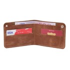 Портмоне M-58, кобурная кнопка, коричневый, сафьян/коричневый, пулл ап - Фото 1