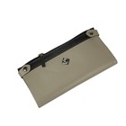 Портмоне S-03, кнопка, бежевый, сафьян/чёрный, сафьян - Фото 1