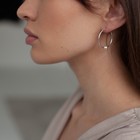 Серьги кольца «Жемчуг», d=2.6 см, посеребрение, белые - Фото 2