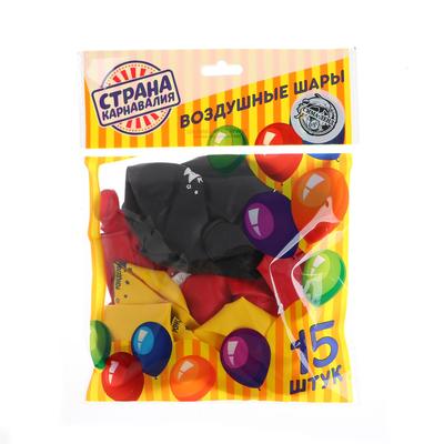 Шар воздушный 12" «С днём рождения», флаг, 1 ст., набор 15 шт.