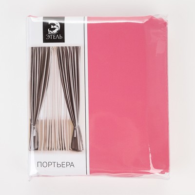 Штора блэкаут портьерная «Этель», 250×265 см, розовая