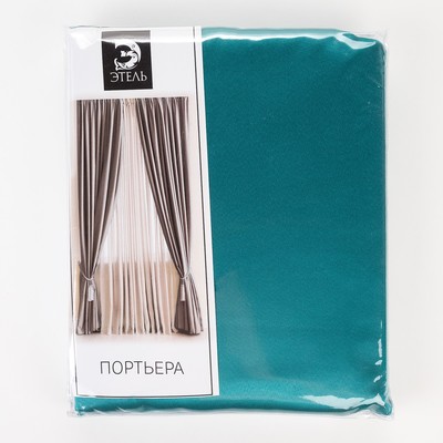 Штора портьерная «Этель» 270×300 см, двусторонний блэкаут, цвет Изумрудный, пл. 240 г/м², 100% п/э