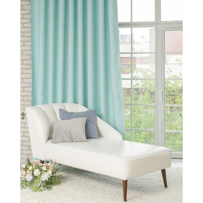 Штора портьерная «Этель» 270×300 см, двусторонний блэкаут, цвет Аквамариновый, пл. 240 г/м², 100% п/э