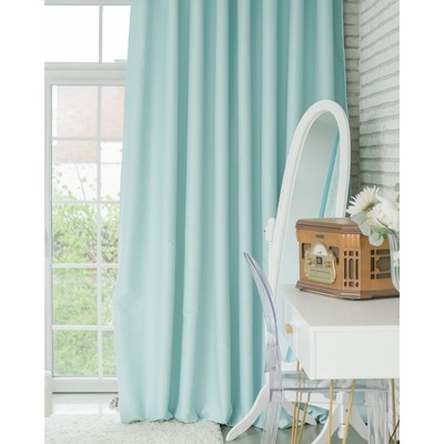 Штора портьерная «Этель» 270×300 см, двусторонний блэкаут, цвет Аквамариновый, пл. 240 г/м², 100% п/э