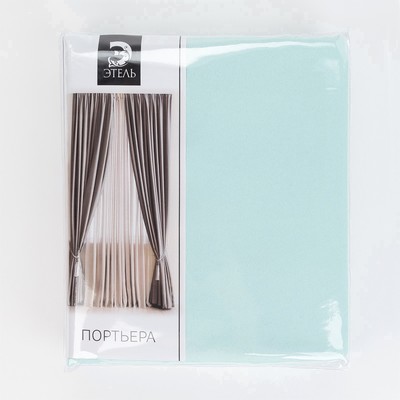 Штора портьерная «Этель» 270×300 см, двусторонний блэкаут, цвет Аквамариновый, пл. 240 г/м², 100% п/э