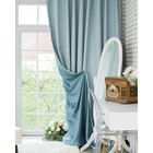 Штора портьерная Этель 270×300 см двусторонний блэкаут, голубая, пл. 240 г/м² 100п/э - Фото 2