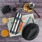 Термос "Командор" с кружкой, 1 л, сохраняет тепло 24 ч, 12х29 см - Фото 1