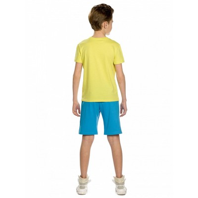 Комплект из футболки и шорт для мальчиков, рост 128 см, цвет яблочный