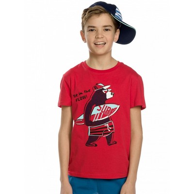 Комплект из футболки и шорт для мальчиков, рост 146 см, цвет красный