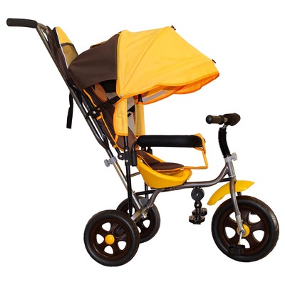 Велосипед трехколесный Лучик Малют 2, колеса EVA 10"/8", цвет коричнево-желтый