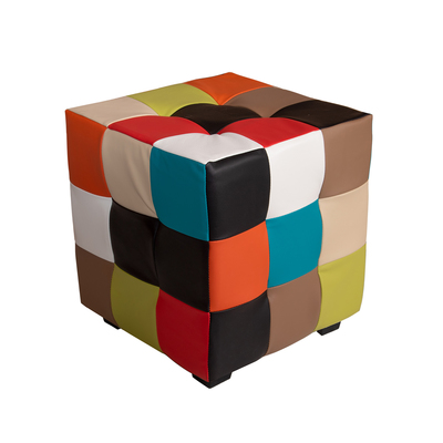 Пуф «Кубик - рубик», 400×400×420 мм, экокожа, цвет разноцветный МИКС