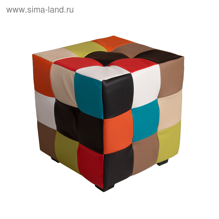 Пуф Кубик-рубик 400х400х420 Цвет обивки кож.зам МИКС - Фото 1