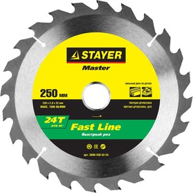 

Диск пильный по дереву STAYER FAST-Line 3680-250-32-24, 250х32 мм, 24Т