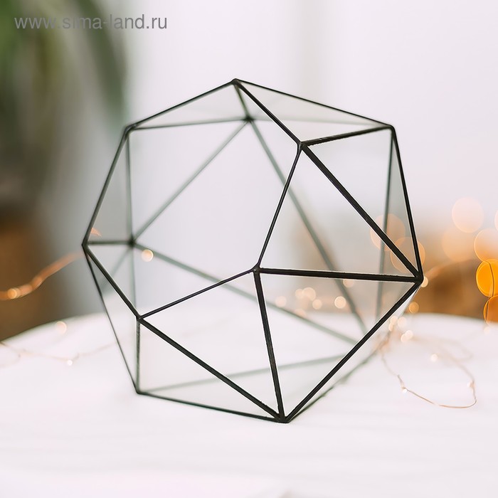 Флорариум «Бриллиант», стекло, швы чёрные - Фото 1