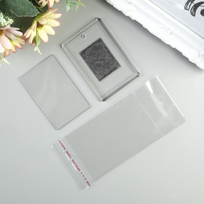 Заготовка акрилового магнита, 5×7.5 см, прозрачный, (набор 2 детали+пакет)