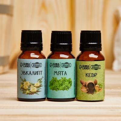 Набор эфирных масел эвкалипт, мята, кедр, «Добропаровъ», 3 шт. по 17 мл