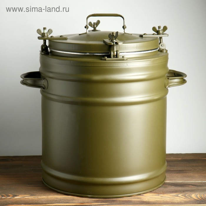 Термос армейский, 25 л, металл, колба из нержавеющей стали, зелёный - Фото 1