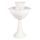 Клумба пластиковая, 2 яруса, d=25–55 см, высота бортика 87 см, на высокой ножке, белая - Фото 1