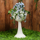 Клумба пластиковая, 2 яруса, d=25–55 см, высота бортика 87 см, на высокой ножке, белая - Фото 4