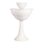 Клумба пластиковая, 2 яруса, d=25–55 см, высота бортика 87 см, на высокой ножке, белая - Фото 2