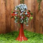 Клумба пластиковая, 2 яруса, d = 25–55 см, высота бортика 87 см, на высокой ножке, коричневая - Фото 4