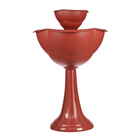 Клумба пластиковая, 2 яруса, d = 25–55 см, высота бортика 87 см, на высокой ножке, коричневая - Фото 2