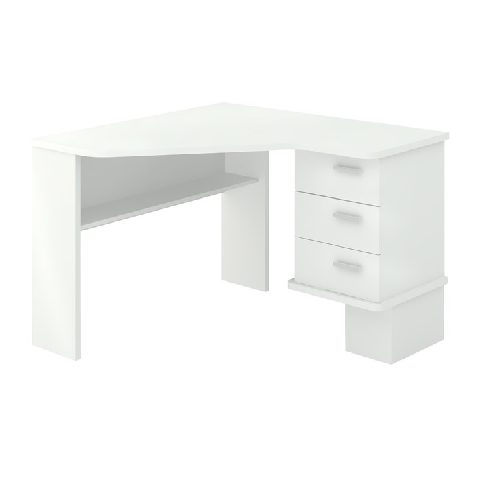 Угловой стол, правый угол, 1150 × 1100 × 780 мм, цвет белый жемчуг - фото 1905553374