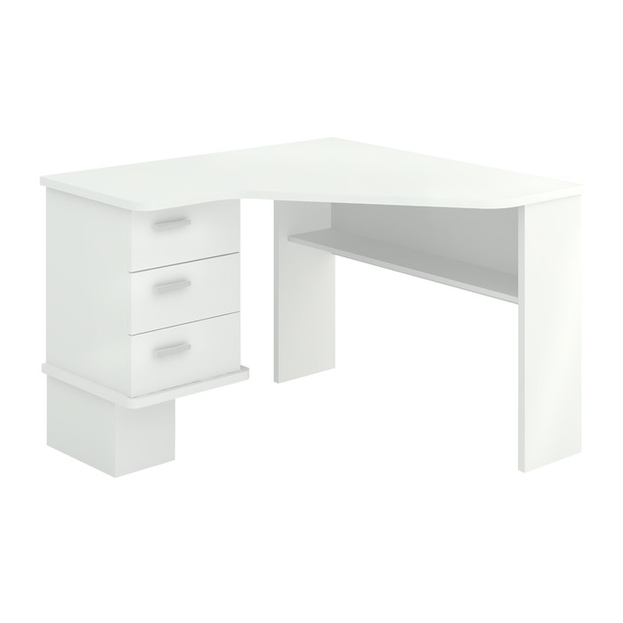 Угловой стол, левый угол, 1150 × 1100 × 780 мм, цвет белый жемчуг - фото 1905553376