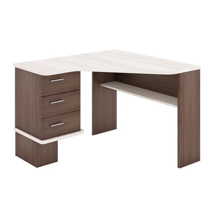 Угловой стол, левый угол, 1150 × 1100 × 780 мм, цвет карамель / шамони