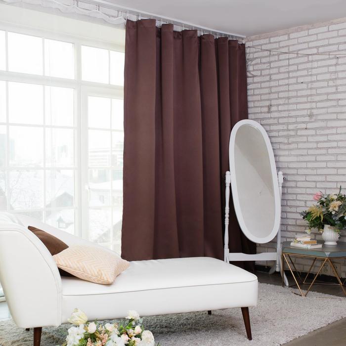 Штора блэкаут портьерная «Этель», 270×300 см, шоколадная - Фото 1