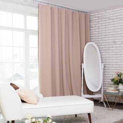 Штора блэкаут портьерная «Этель», 270×300 см, бежевая