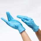 Перчатки медицинские, нитриловые, неопудренные, нестерильные, размер M, 50 пар, голубые - Фото 3