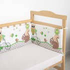 Бортики в кроватку "Совы", цвет зелёный МИКС, бязь, хл100% - Фото 2