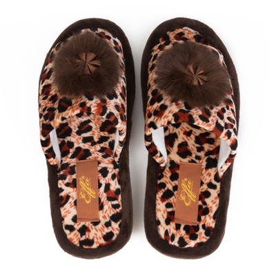 Тапочки домашние женские арт. W-74231, цвет коричневый, размер 38