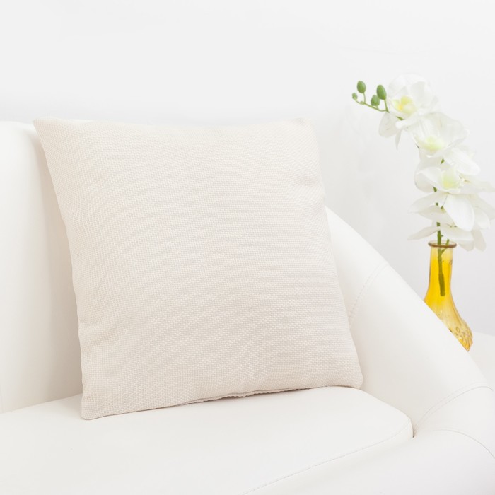 Наволочка декоративная "Этель" Натура белый 40х40 см - Фото 1