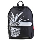 Рюкзак молодёжный Hatber Casual 37 х 29 х 15 см, Pineapple, чёрный/белый - Фото 1