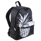 Рюкзак молодёжный Hatber Casual 37 х 29 х 15 см, Pineapple, чёрный/белый - Фото 2