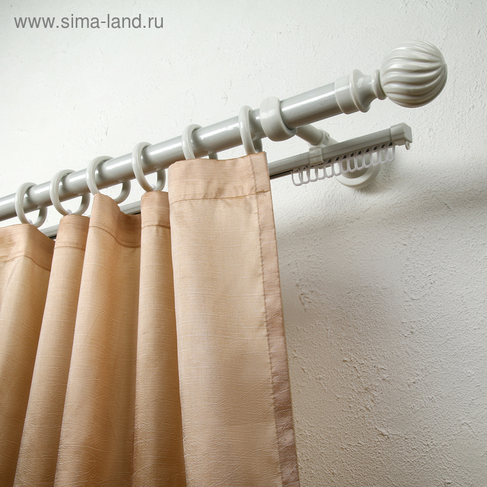 Карниз двухрядный «Эра-28», 180 см, d=28 мм, с U-шиной, цвет белый ясень - Фото 1