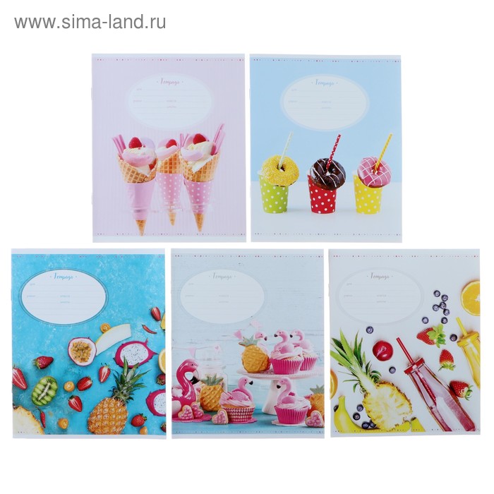 Тетрадь 12 листов в линейку «Стиль. Bright & Sweet», обложка мелованный картон, ВД-лак, МИКС - Фото 1