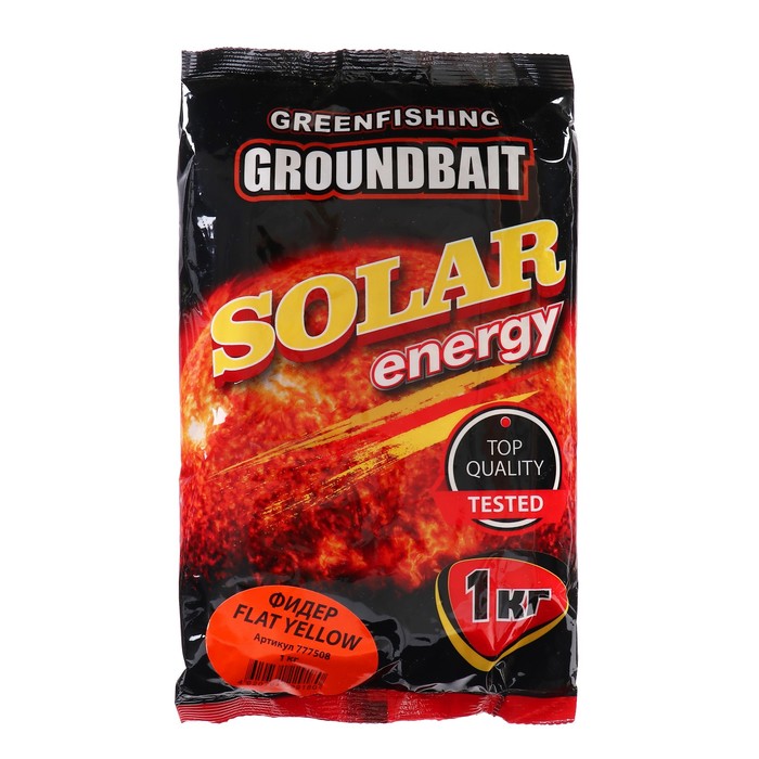 Прикормка Greenfishing Solar Energy, фидер Flat Yellow, 1 кг