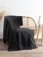 Плед флисовый «Экономь и Я», 150×180 см, 160 г/м², графитовый - Фото 3