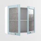 Шкаф навесной со стеклом РоялВуд, 300х800х720, Белый/Голубой прованс - фото 300577512