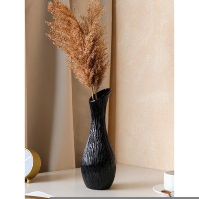 Ваза керамическая "Лиза", настольная, чёрная, 32 см