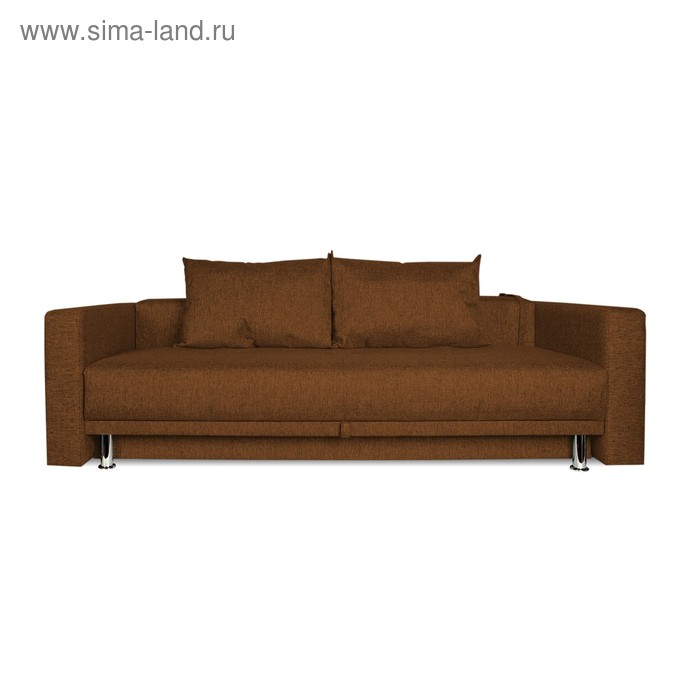 Диван прямой NEXT, c подлокотниками, спальное место 1200×1950 мм, обивка рогожка, цвет coffee - Фото 1